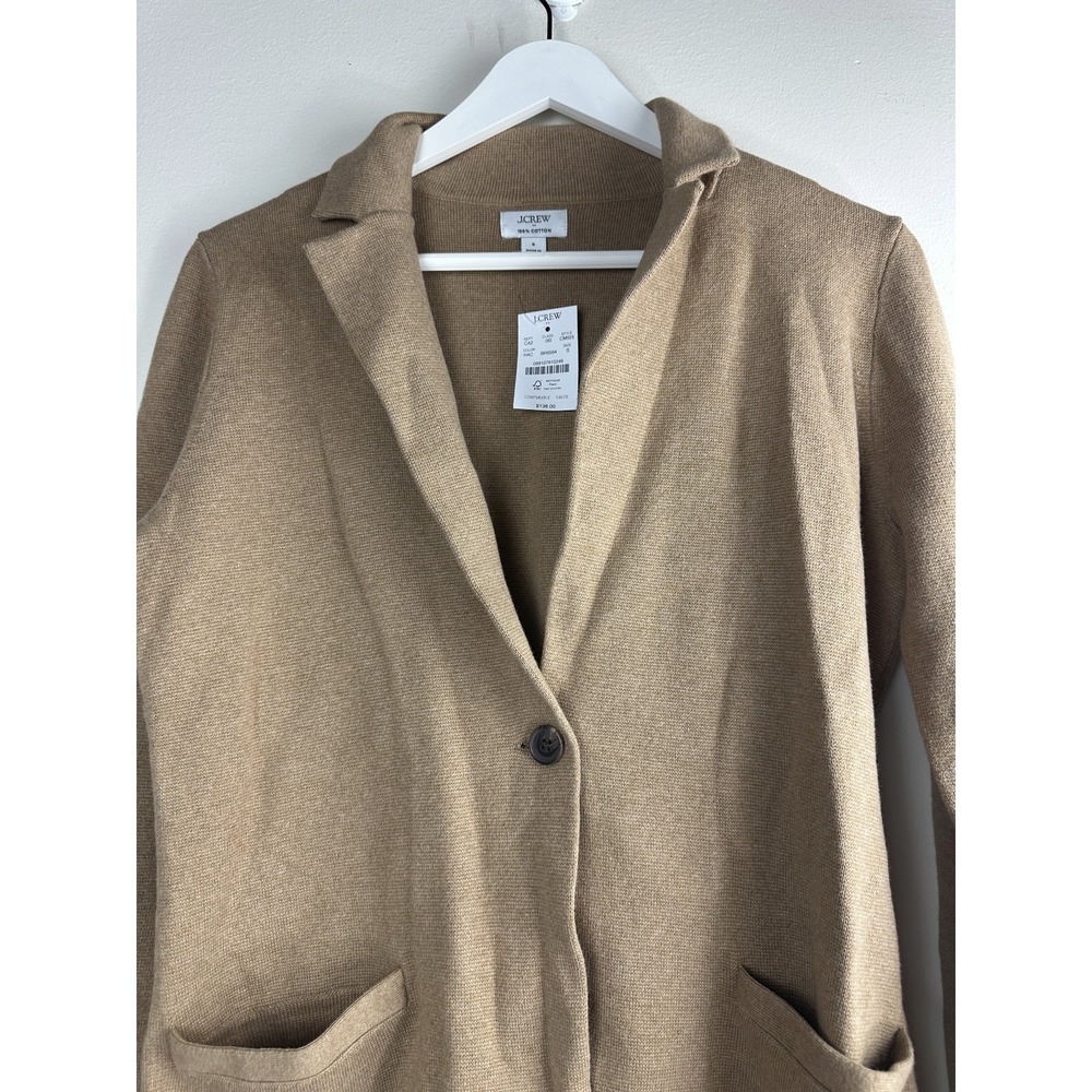 New J.Crew Factory Schoolboy Sweater Blazer Heather Acorn Brown Small Stretch - Picture 4 of 11